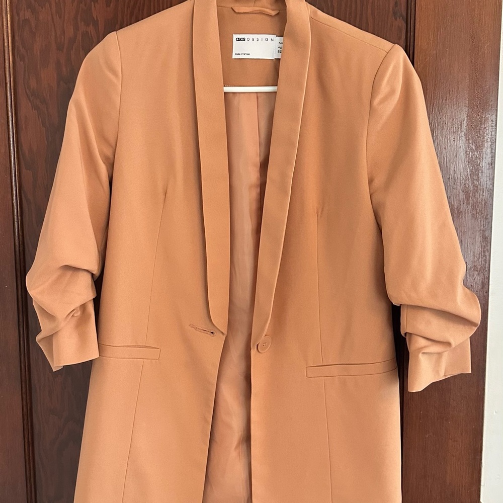 ASOS Salmon Pink Long Blazer
